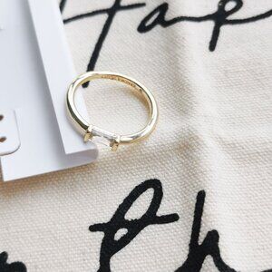 Kendra Scott Band Ring - Juliette - White Crystal Gold Size #7